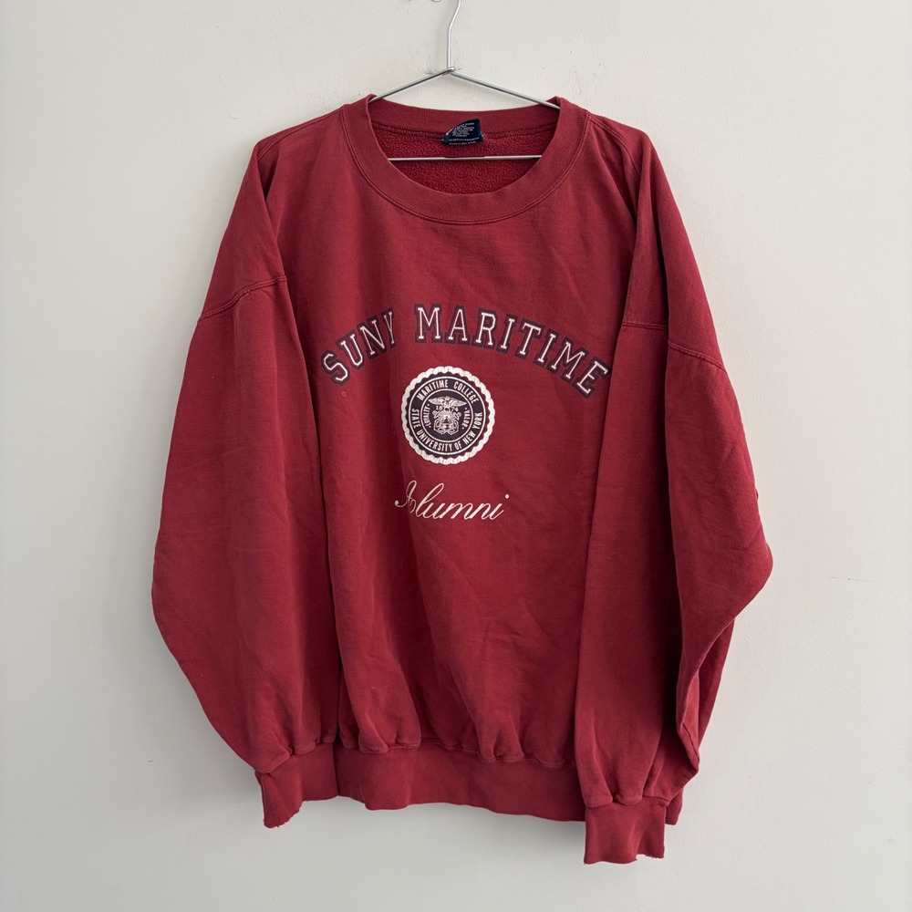 Vintage Jones & Mitchell SUNY Maritime Alumni Sweatshirt XXL Red USA Made